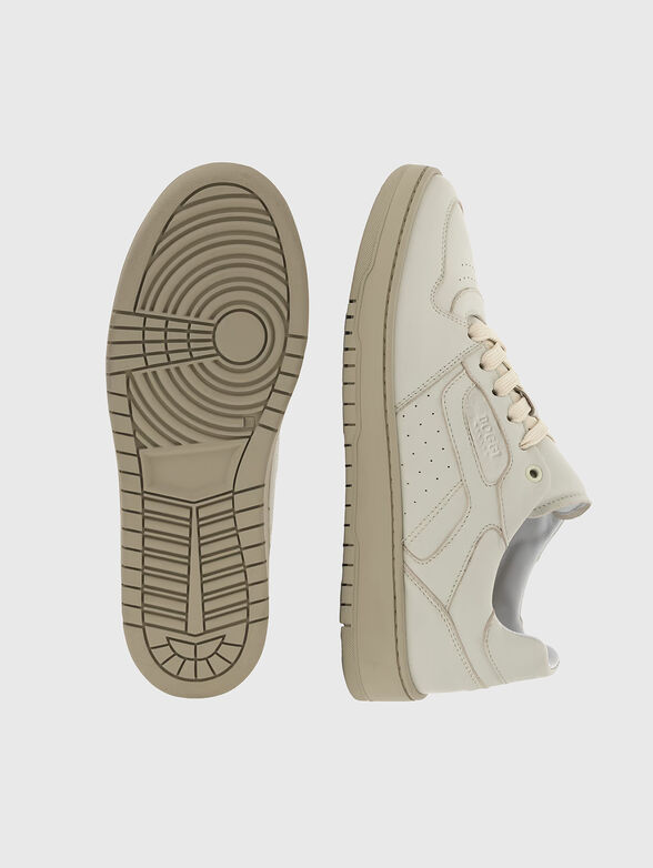 Leather sneakers with a logo detail - 4