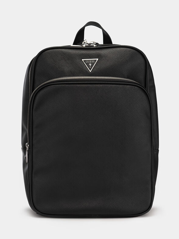 Black backpack with Saffiano effect - 1