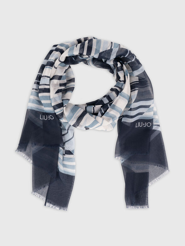 Scarf with contrasting print - 1