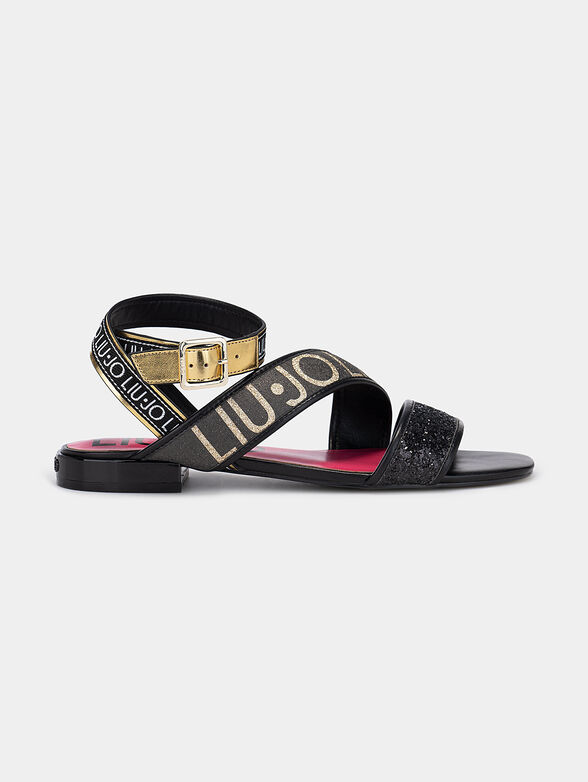ASTRA Black sandals with glitter details - 1