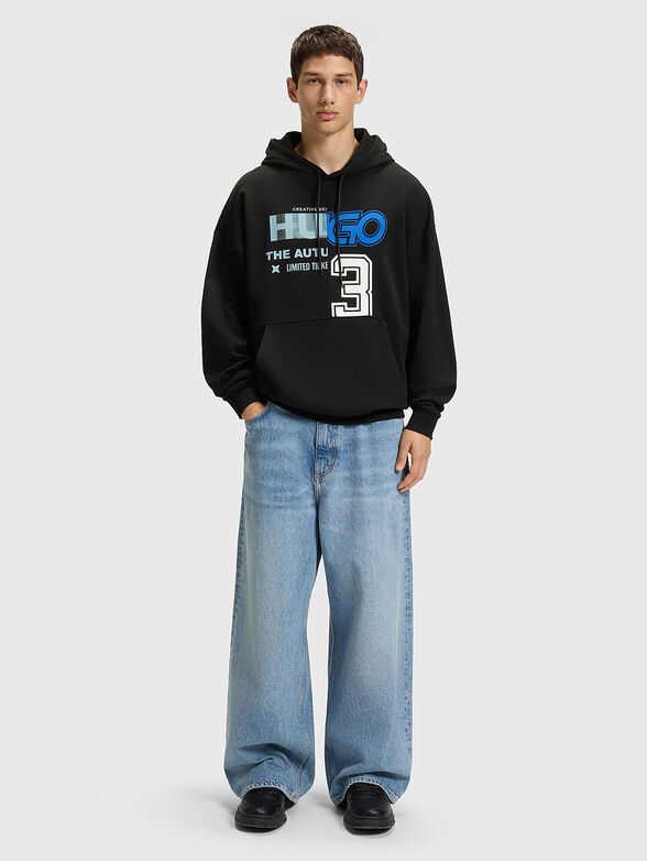 Sweatshirt with hood and print - 2