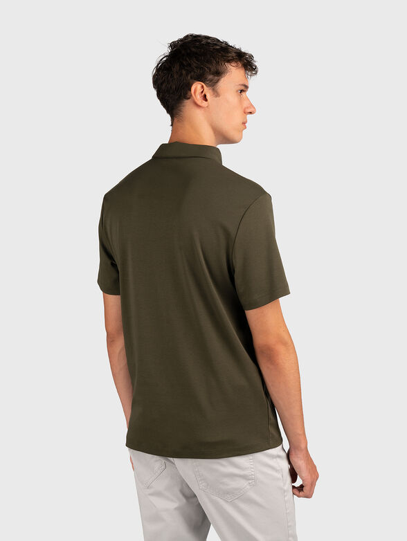 Embroidered logo cotton polo shirt - 3