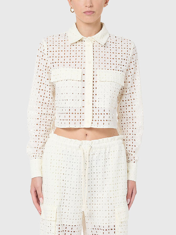 Cropped perforated shirt  - 1