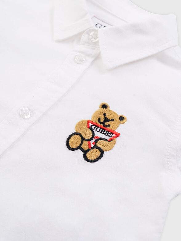White shirt with embroidered accent - 3