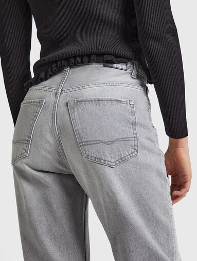 Grey jeans with rhinestones - 3