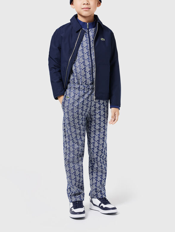 Black sports trousers with geometric pattern - 4