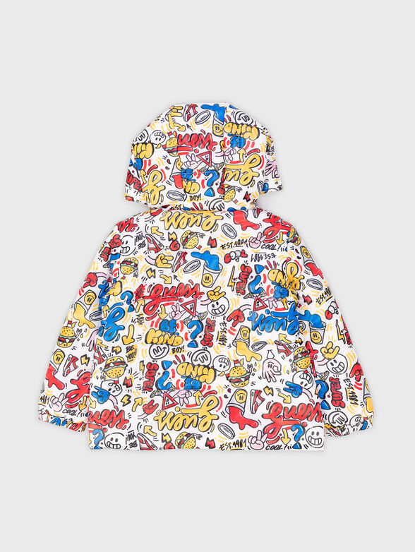 Padded jacket with multicolour print - 1