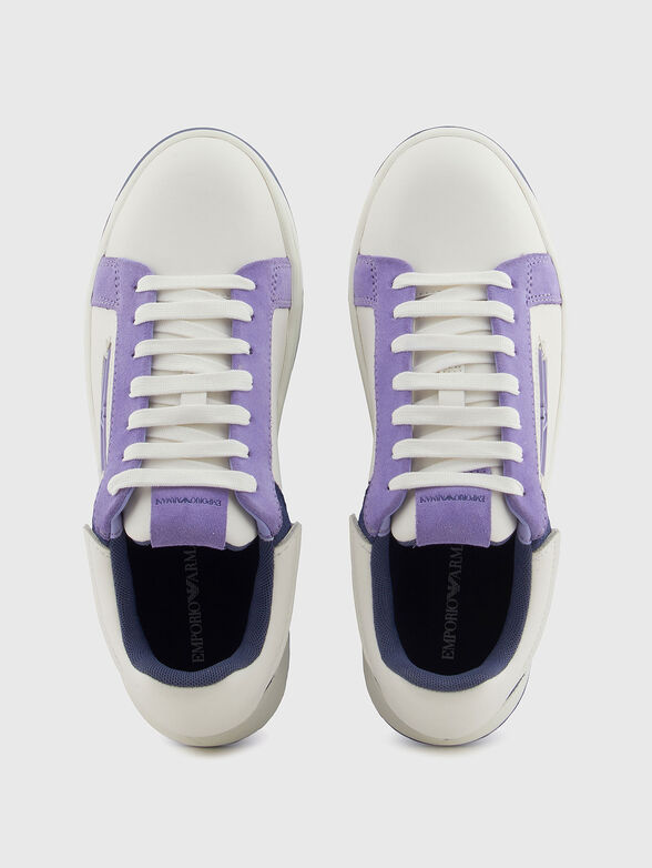 Leather sneakers with logo - 6