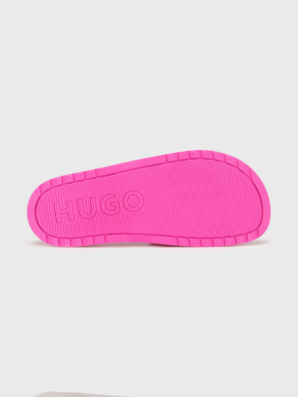 Fuchsia slippers with contrasting logo - 5