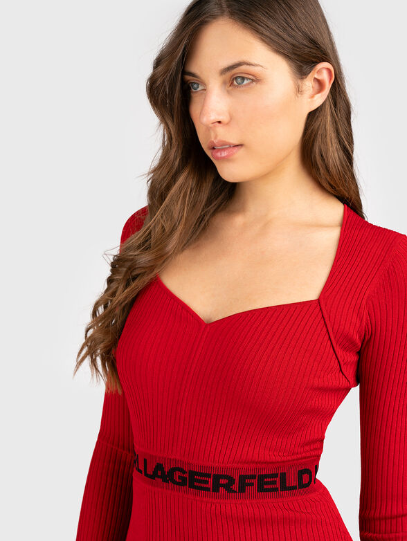Knitted dress with logo detail - 3