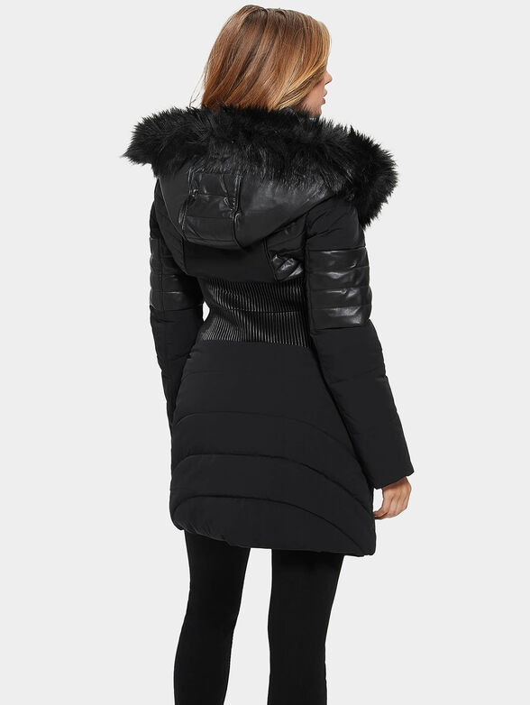 OXANA black hooded jacket with midi length - 3
