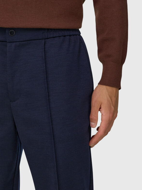 Dark blue wool trousers - 3