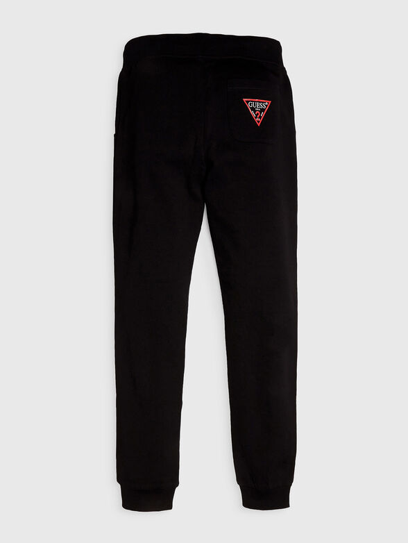 Black cotton sports trousers with logo detail - 2