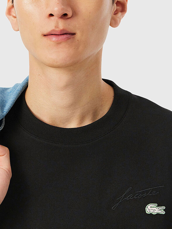 Cotton T-shirt with logo embroidery - 4