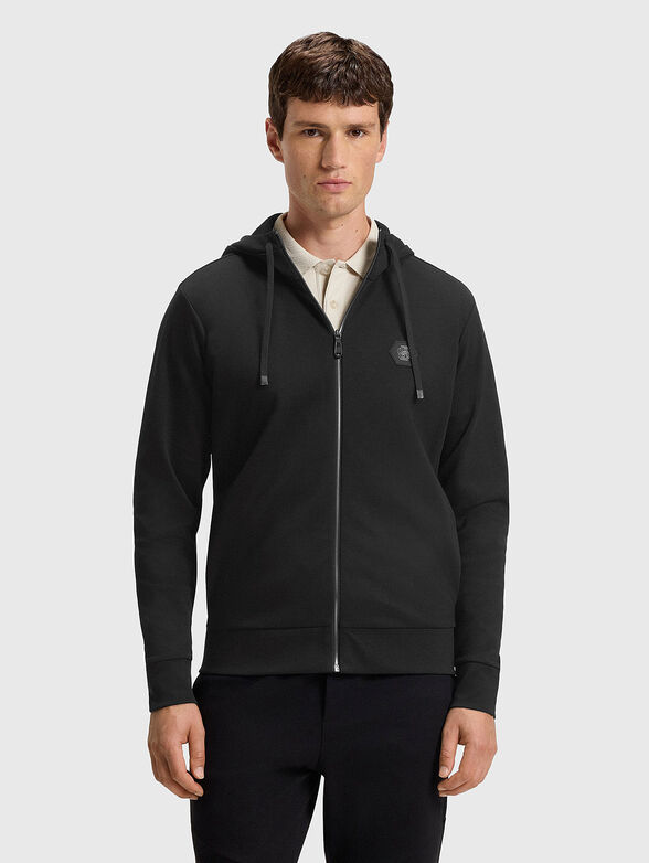 Cotton sweatshirt with hood and zip - 5