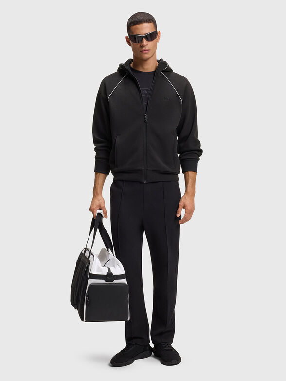 Hoodie with zip and contrast trim - 2