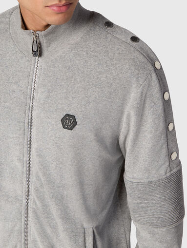 Logo patch sweatshirt in black - 4