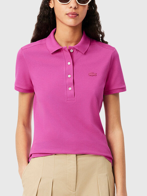 Burgundy cotton polo shirt - 1