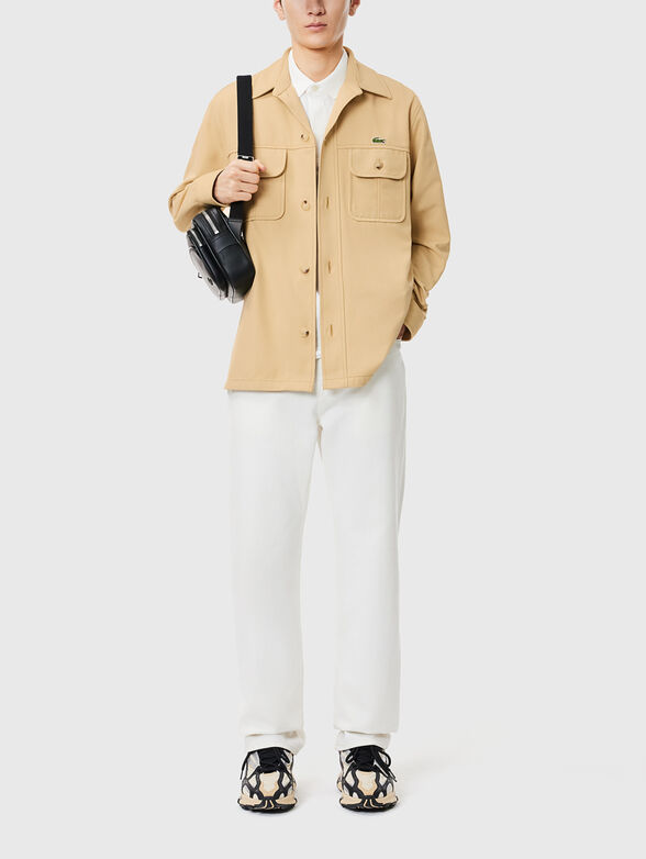 Beige overshirt with pockets - 2