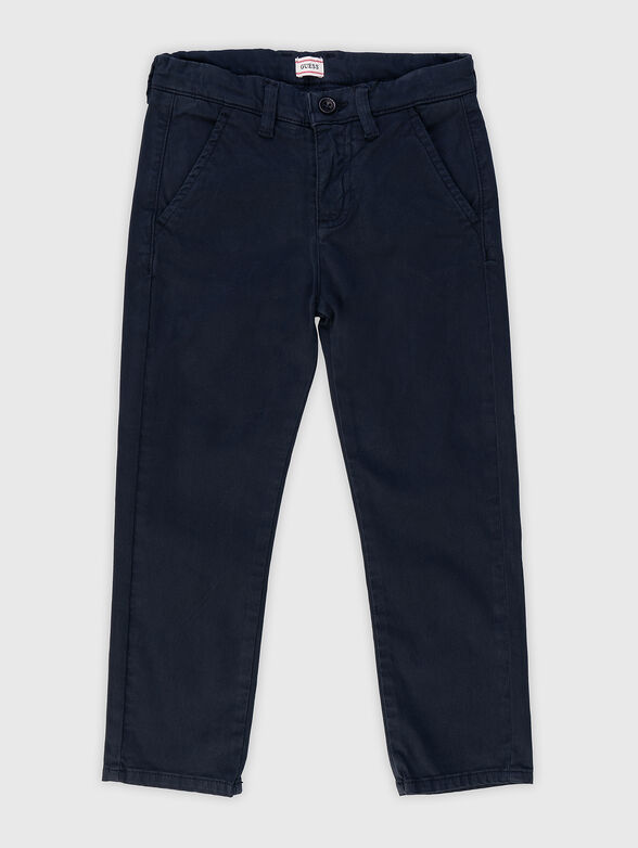 Dark blue trousers with logo embroidery - 1