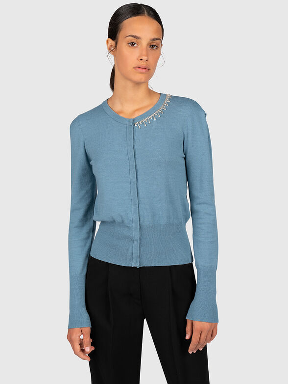 Cardigan with jewel appliqués - 1