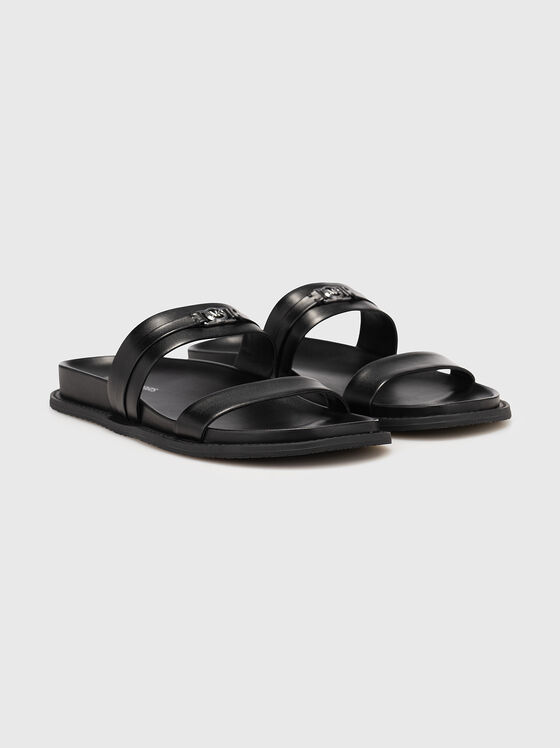MANDY leather sandals with logo - 2