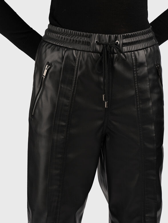 Black eco leather trousers  - 4