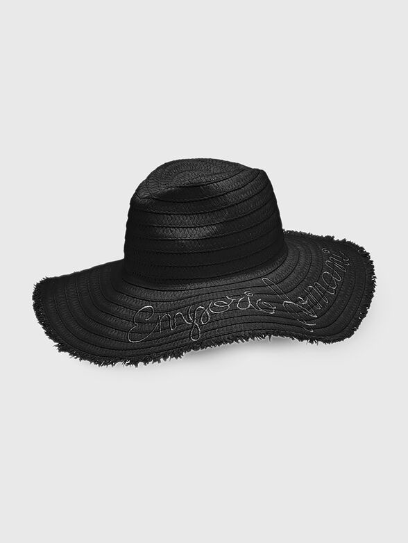 Raffia hat in black - 1