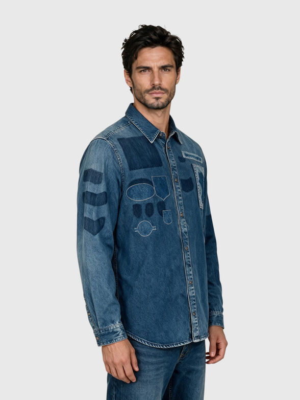 Denim shirt with long sleeves - 2
