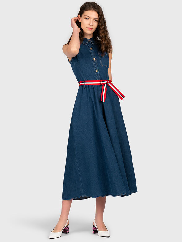 Denim dress with contrasting belt brand LIU JO  Globalbrandsstore.com/en