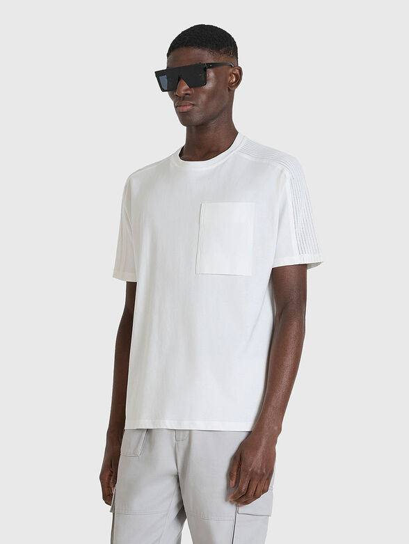 Cotton T-shirt with oval neckline - 1