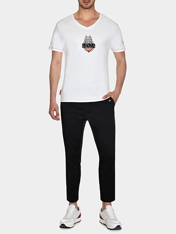 TV003 Cotton t-shirt in white color with print - 1