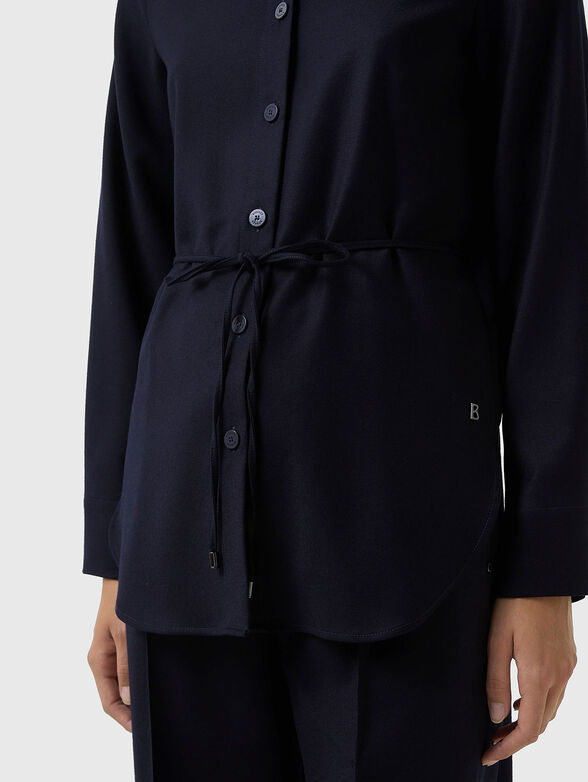 ARIELA wool shirt with waist belt - 3