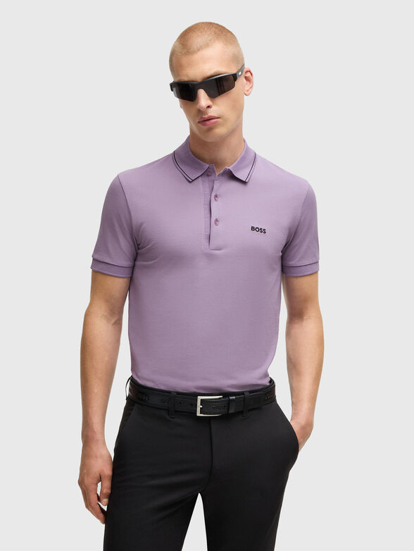 Polo shirt with logo in blue - 1