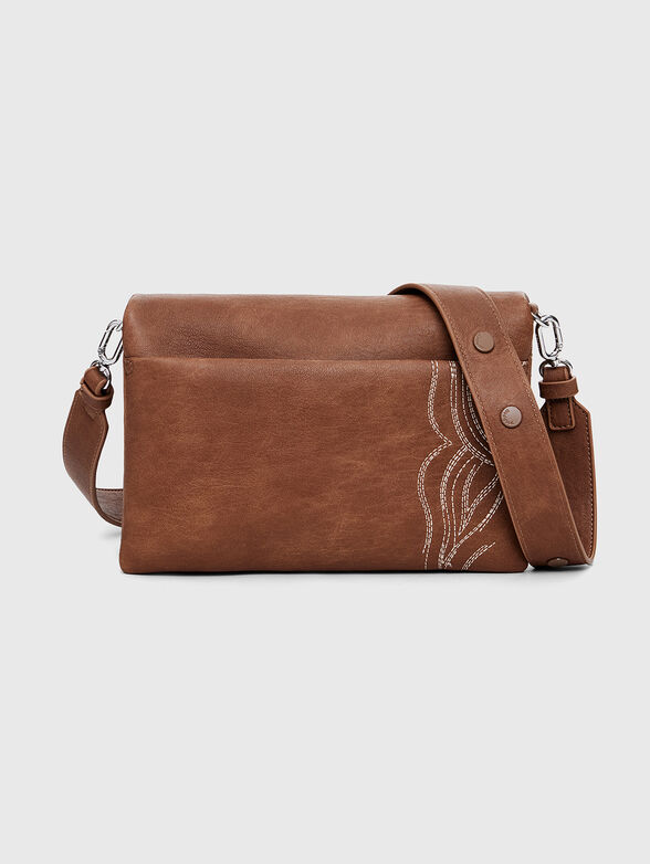Brown bag with accent embroidery - 3