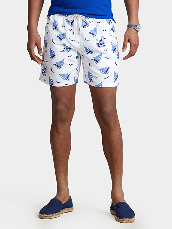 Beach shorts with sea elements - 1