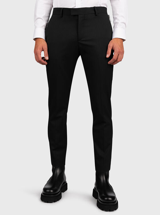 Черен панталон с ципове - 1