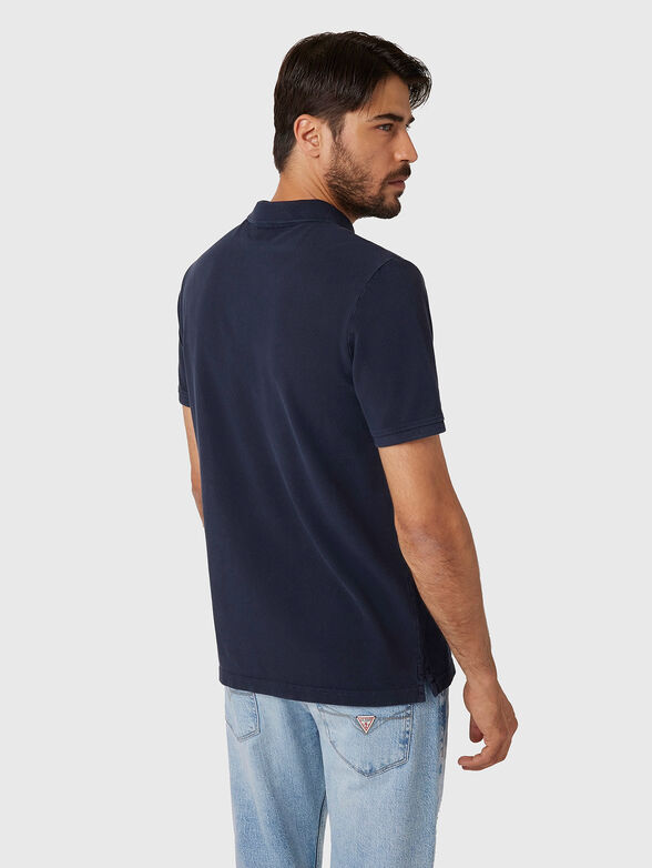 Beige cotton polo shirt with logo patch - 3