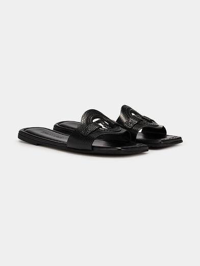 Leather sandals with logo accent - 2