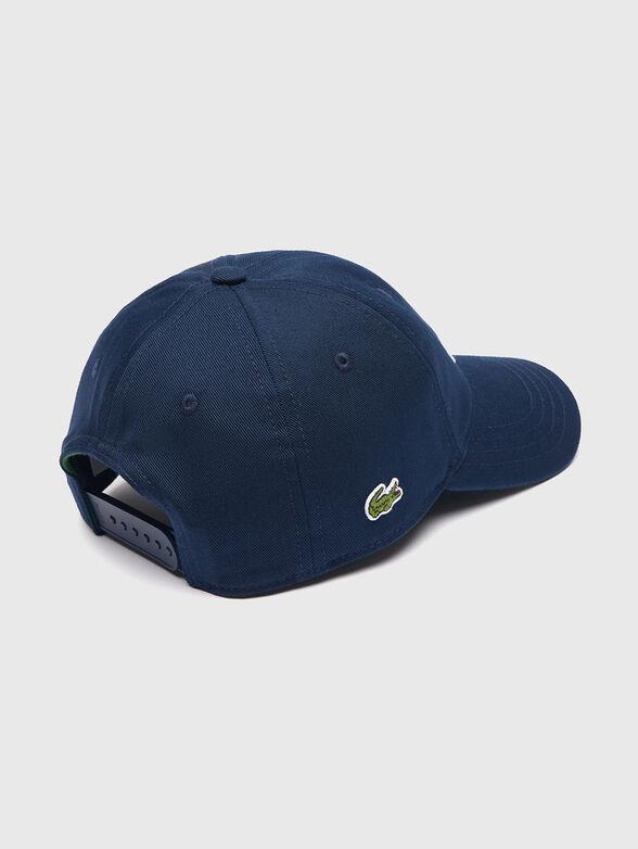 Dark blue hat with contrast embroidery - 2