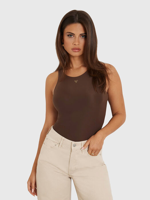 Brown top with logo