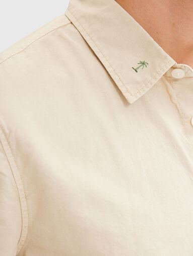 BRAD beige shrt with logo detail - 4