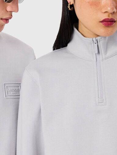 Cotton sweatshirt with zipper - 4