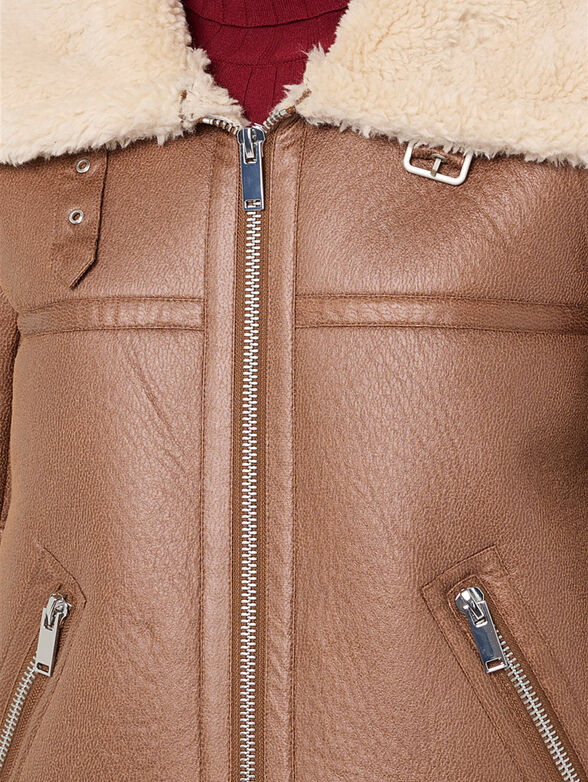 Faux leather biker jacket - 4