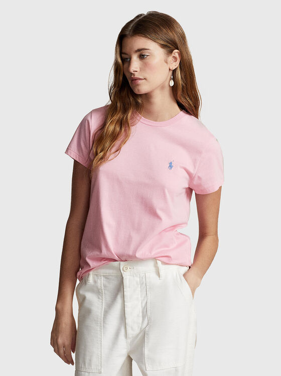 Розова тениска от памук  - 1