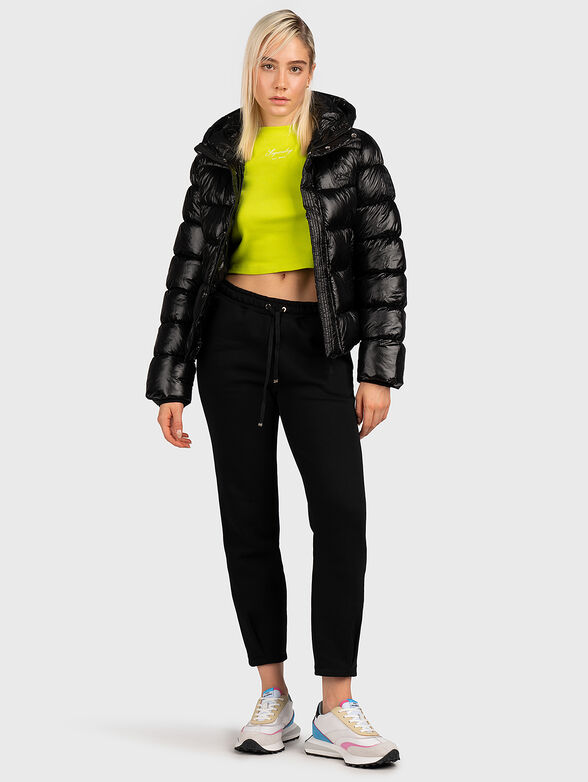 Black puffer jacket with quilted effect - 2