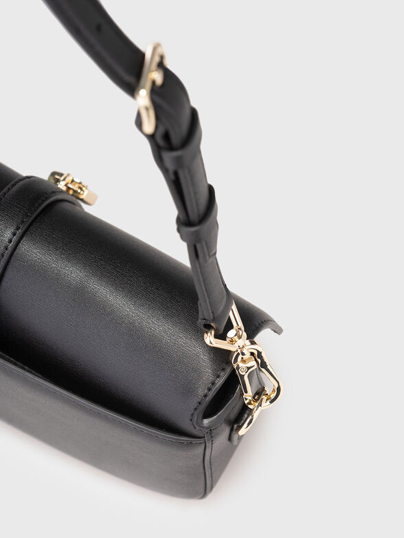 Leather crossbody bag with logo - 5