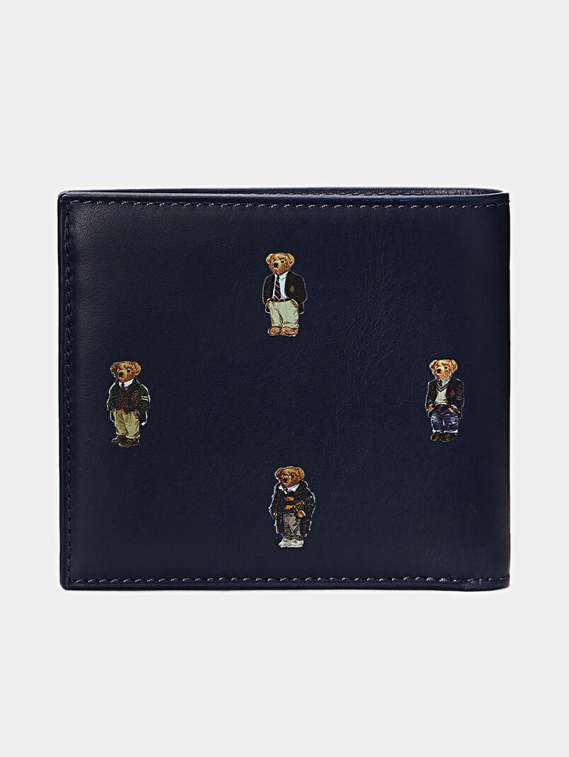 Leather wallet in dark blue - 3