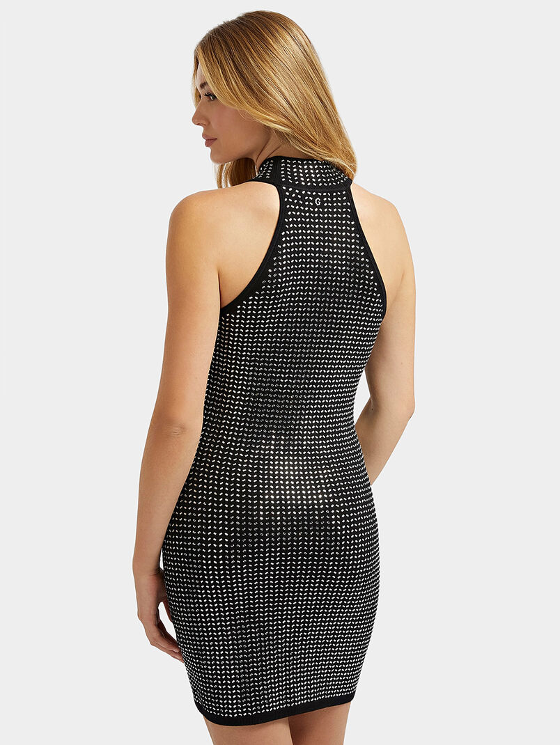 CELESTE short dress with appliquéd rhinestones - 3