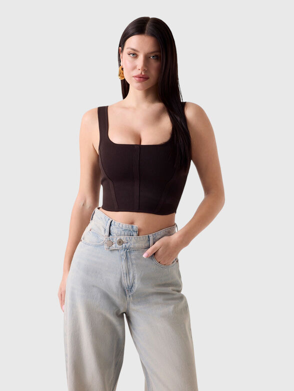 Brown knitted top - 1
